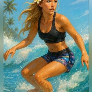 Prana Rai Swim Shorts Multicolor Yoga Pickleball Women's XL NWOT